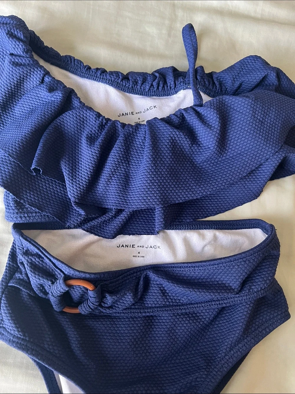 Janie and Jack Navy Ruffle Two-Piece Bikini